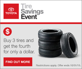 Toyota Tires Savings Event
