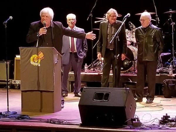 Michael Waggoner, right, being inducted into the Kansas City Hall Of Fame, 2018